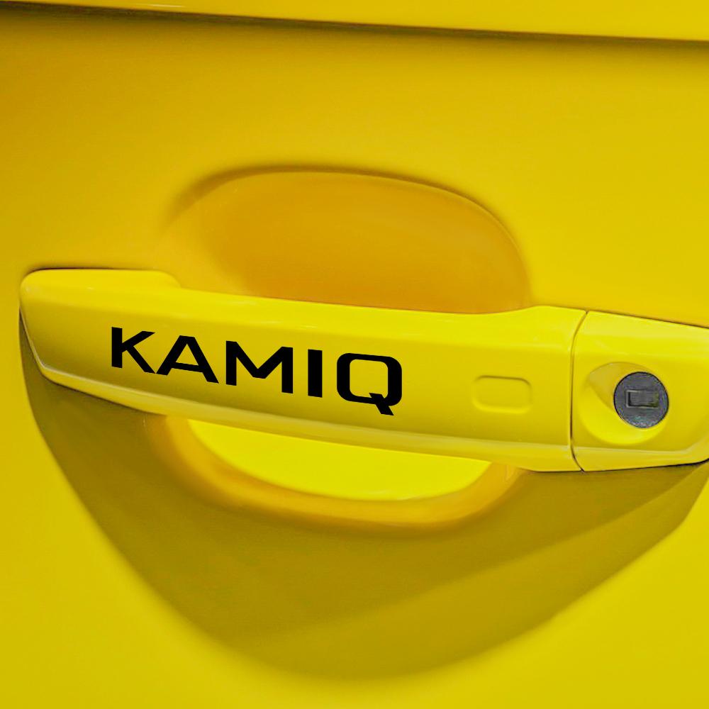 4PCS Car Door Handle Rearview Mirror Wiper Decal Sticker Decor For Skoda Octavia Rapid Fabia Superb Kodiaq Scala Karoq Kamiq VRS