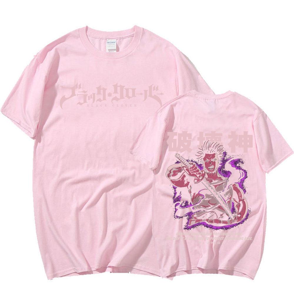 High Street Top Japanese Anime with European and American Style Black White Tees Character Print with Brand Unisex Cotton Casual