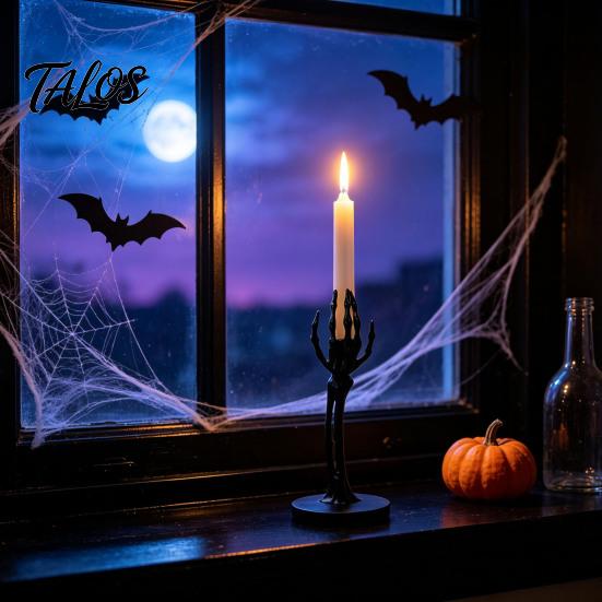 Unique Skeleton Hand Gift Gothic Candle Holder, Spooky Skeleton/Skeleton Taper Resin Decorative Base for Party Candlestick Decoration Halloween Dining