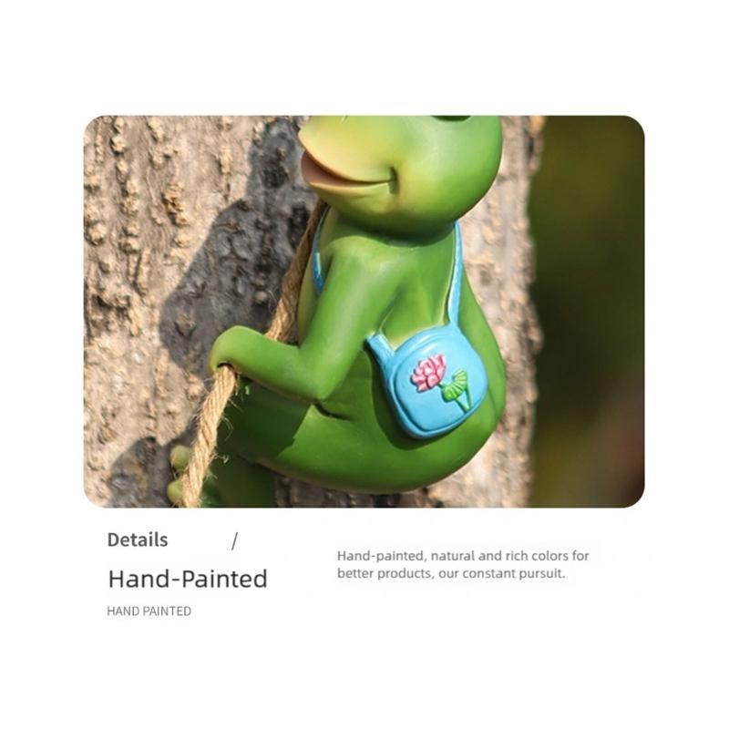 Outdoor Garden Climbing Animal Statues Hanging Animal Figurine with Hook Frogs/Rabbit Figurines for Wall Balconys Decors