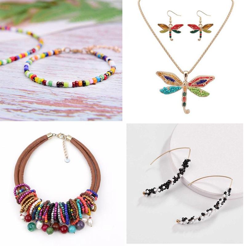 450g/Beutel 2mm 3mm 4mm Effekt der Silberfarbe Gefütterte Charms Glas-Samenperlen DIY Armbandperlen für Schmuckherstellung Zubehör