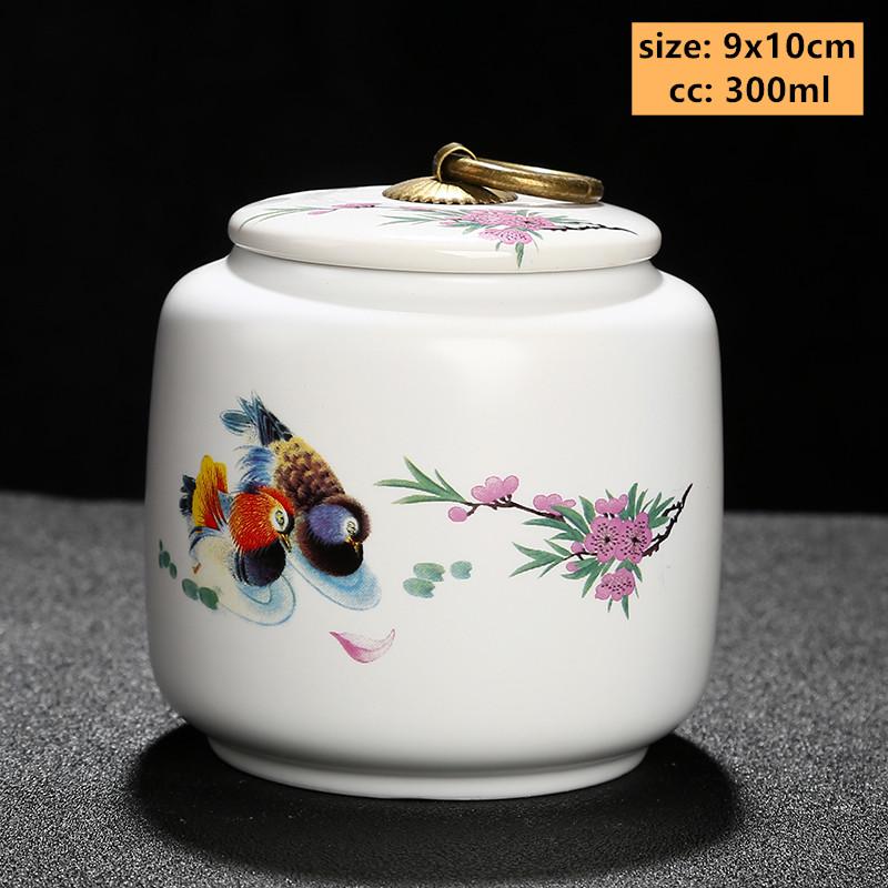 Exquisite Flower Patterns Ceramics Tea Caddy Portable Sealed Tea Leaf Containers Travel Tea Bag Storage Box Spice Organizer
