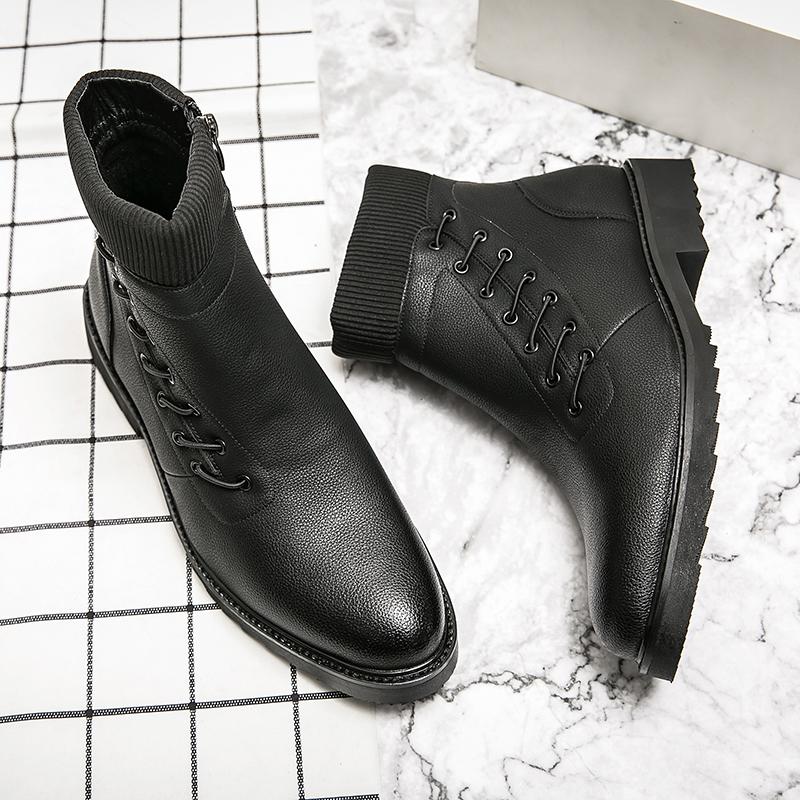 Fashion Luxury Brand Chelsea Men Boots High Top Leather Shoes Fashion Formal Business Ankle Boots Side Zipper Handmade Men Casual Shoes