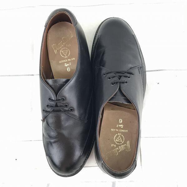 Australia Made Leather Steel Toe Safety Shoes 6/24.5-25.0 Black Oil-Resistant(USED)