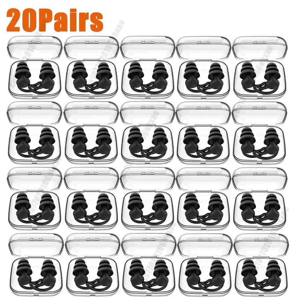 1-50Pairs Silicone Earplugs for Swimming Sleeping Soundproofing Noise Reducing Earplugs Motorcycle Noise Filtering Earplugs