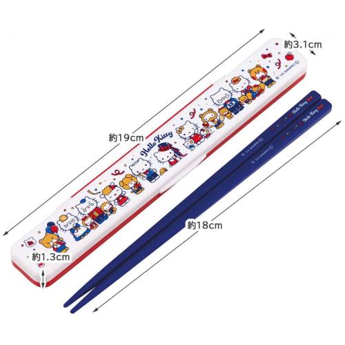 Skater 18cm Chopsticks and Chopstick Case Set, Antibacterial, for Adults, Sanrio Hello Kitty, Always by Your Side, Made In Japan, ABC3AG-A