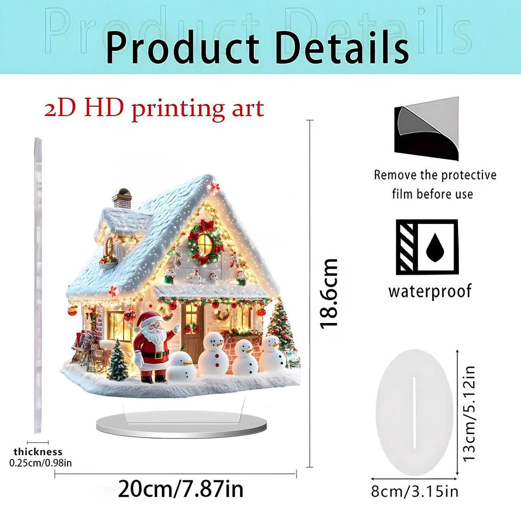 New Christmas Moon Acrylic Desktop Ornament for Home or Office