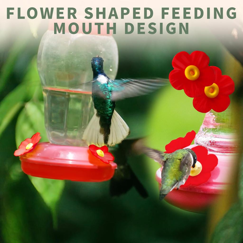 Spare Hummingbird Feeder Replacement Flowers: 16 Pieces Red Outdoor Nectar Feeding Accessories - Attract Wild Birds Garden Hanging Setup