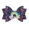 Girl Hairpin Three-Dimensional Bow Shape Rainbow Gradient Color Glitter Hair Clip Side Bangs Party Hair Accessory