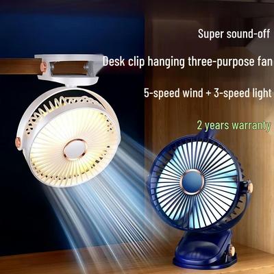 Ultra-leiser USB-wiederaufladbarer Clip-on Schreibtischventilator mit langer Akkulaufzeit für Zuhause oder das Studentenwohnheim