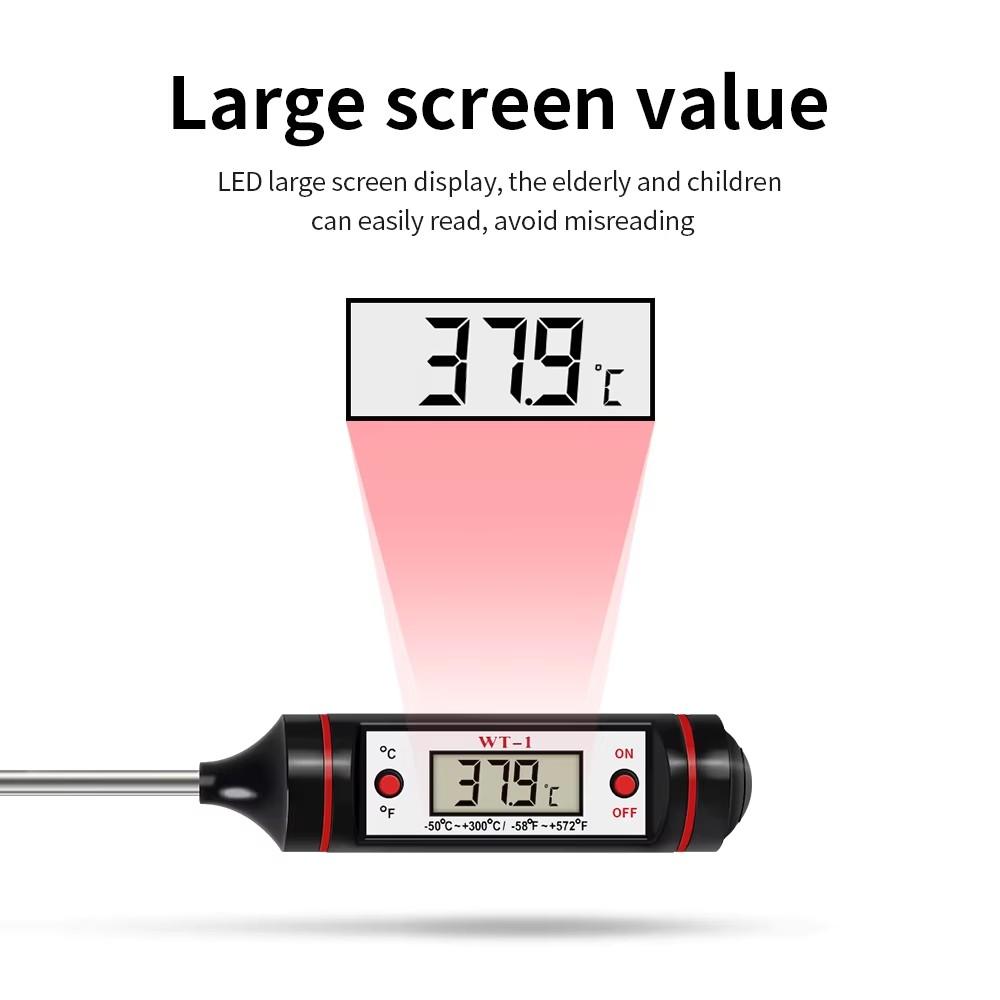 300℃ Digital Food Thermometer For Meat Kitchen Cooking Water Milk Food Probe Temperature Meter BBQ Electronic Oven Tool