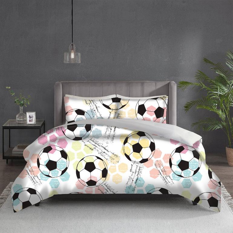 

3D Digital Printing Sports Football Three-Piece Set, Printed Bedding 90*90cm