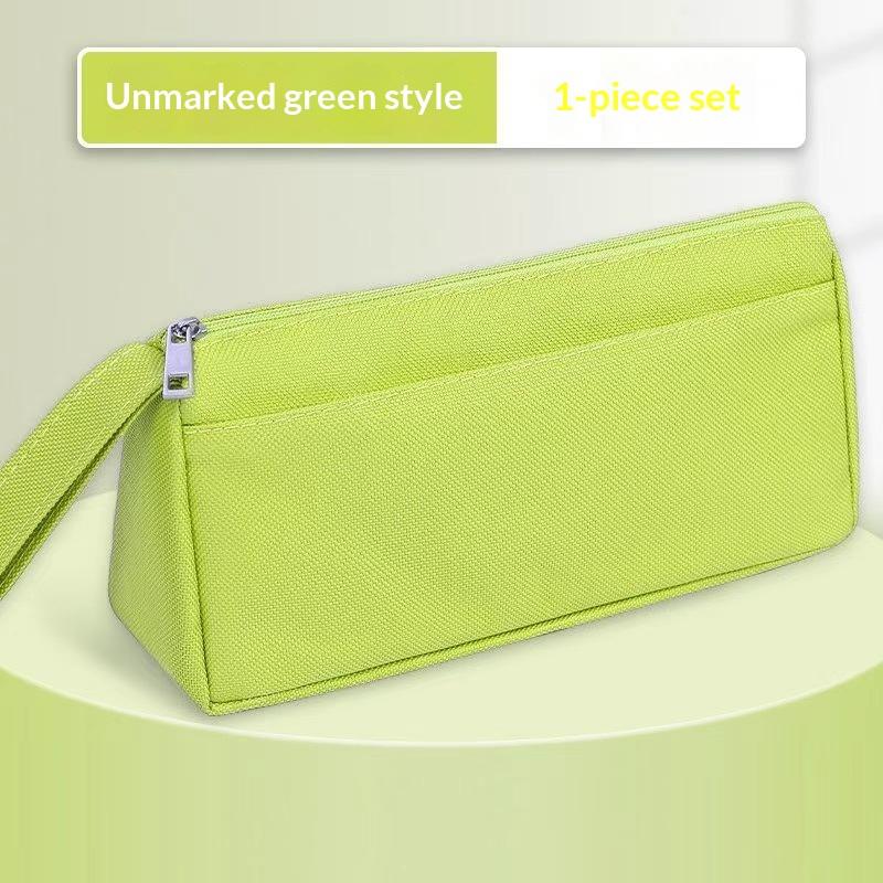 Durable Canvas Pencil Case With Large Storage Pocket Smooth Metal Zipper For School Student Stationery Storage
