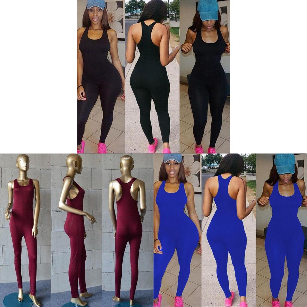Tuta Romper Bodycon Casual Senza Maniche Sexy da Donna con Eleganti Pantaloni Lunghi