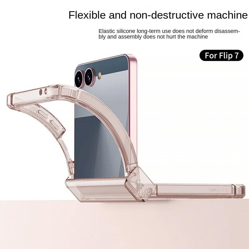 All-inclusive Hinged Four-corner Anti-drop Phone Case for Samsung Galaxy Z Flip 7 FE 6 5 flip7 Transparent Shcokproof Back Cover