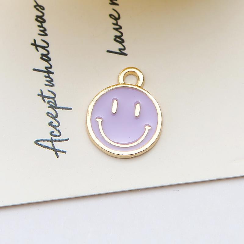 Korean-Style K Gold Alloy Cartoon Smiley Face Charms: Cute DIY Earrings, Bracelets, and Pendants.