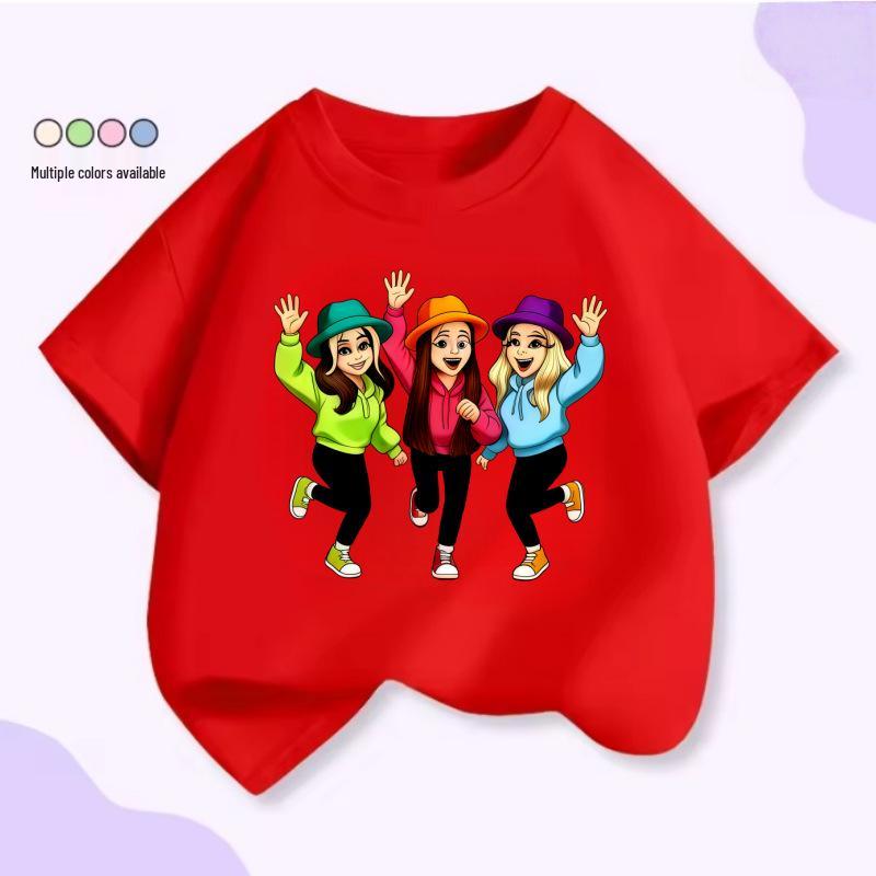 Cartoon Girl Children s Cotton T2026 Short Sleeve T-shirt 130 cm
