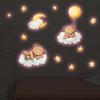Glow In The Dark Moon Bear Toilet Stickers Self Adhesive Wall Decals Cute Waterproof Removable Decor For Bathroom Home