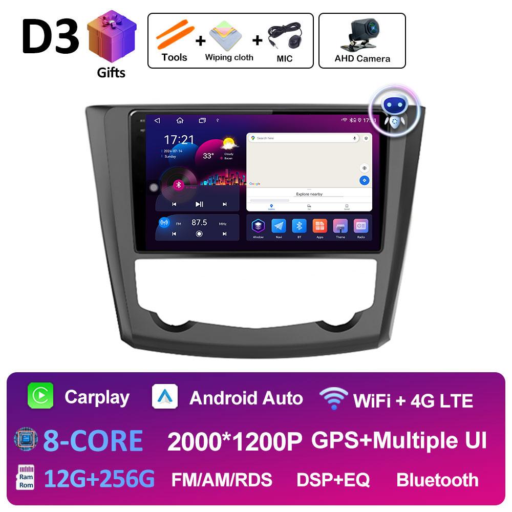 GPS Navigation Android14 For Renault Kadjar 2015 2016 2017 2018 2019 Wireless Carplay Autoradio QLED IPS Screen WIFI Accessories