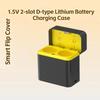 Two Slot D Size Battery Charging Box With Intelligent Flip Cover Design And Safety Protections