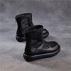 Johnature Genuine Leather Thick Soled Roman Women's Summer Boots Hollow-out Breathable Casual Mesh Short Boots