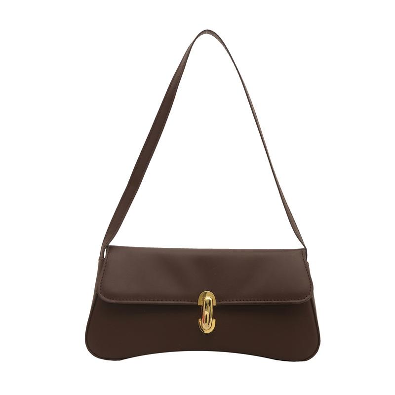 

Beautiful Trend 2 New Fashion Retro Solid Color Portable Shoulder Underarm Bag Simple Versatile Bag