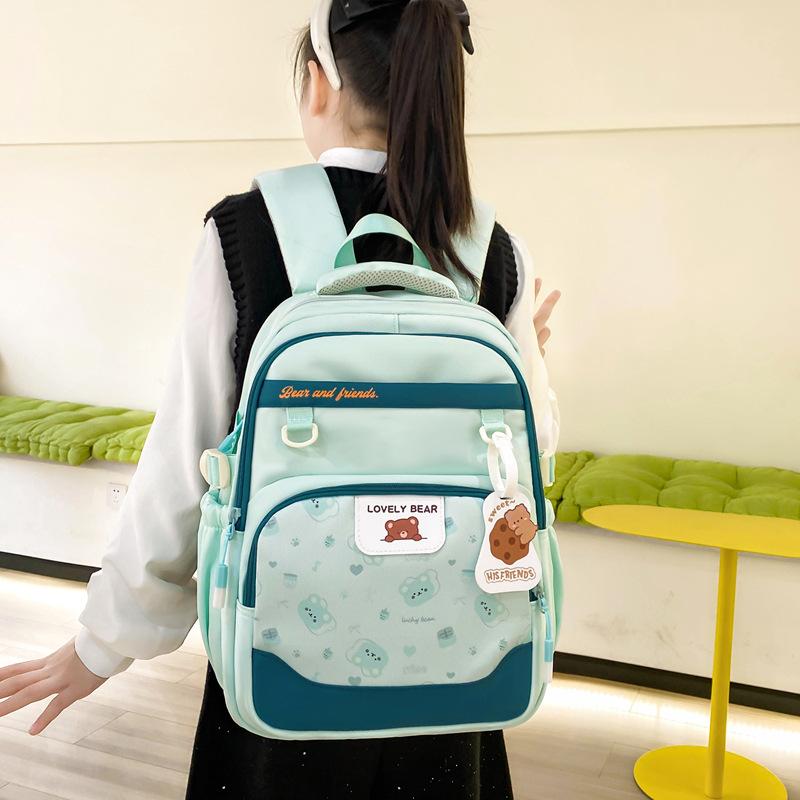 Schoolbag: Elementary school backpack, cartoon lightweight back-support backpack for grades 1 and 2, backpack for boys and girls