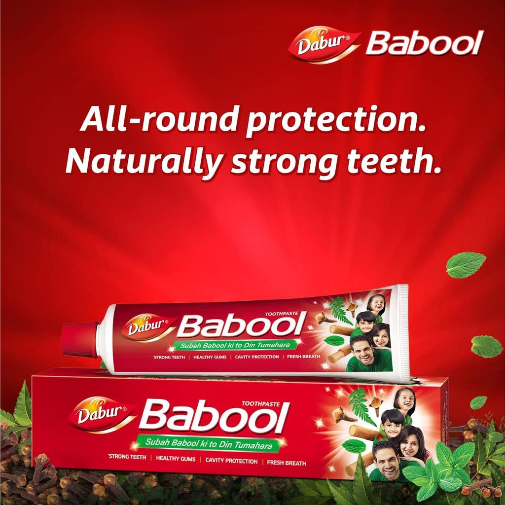 Dabur Babool Ayurvedic Toothpaste 700g Pack of 2 | Herbal Oral Care for Strong Teeth, Healthy Gums, Fresh Breath and Cavity Protection