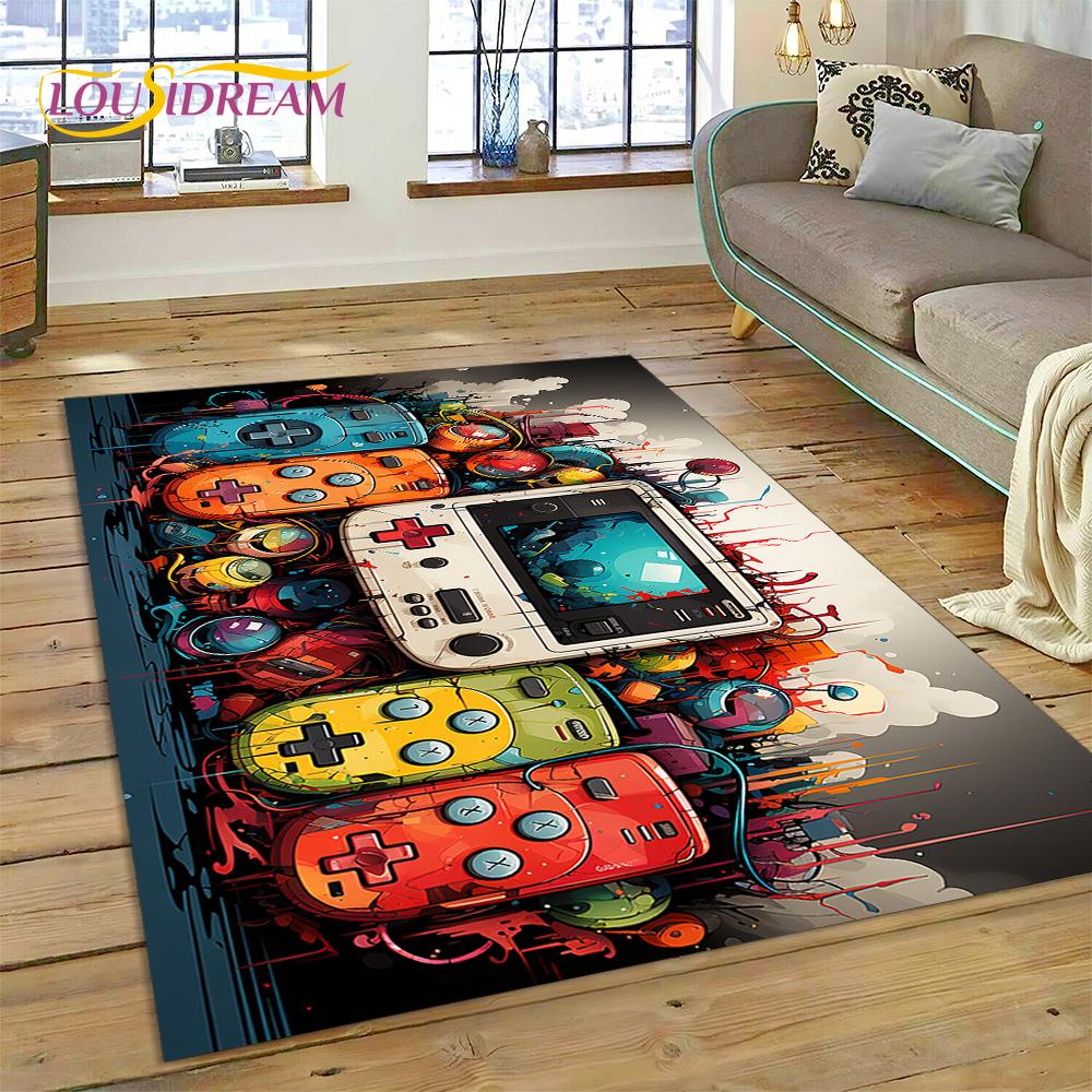 Retro GamePad konsola do gier Game Boy Cartoon dywan dywan do sypialni salon dekoracja sofy do domu, duży wystrój dla dzieci mata podłogowa
