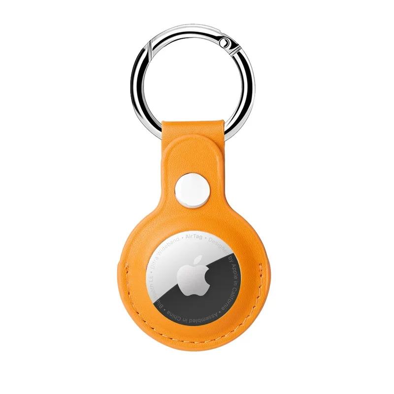 Leather Keychain for Apple Airtags Case protector Cover Bumper Shell Tracker Anti-scratch Air Tag Key Ring Holder Accessories