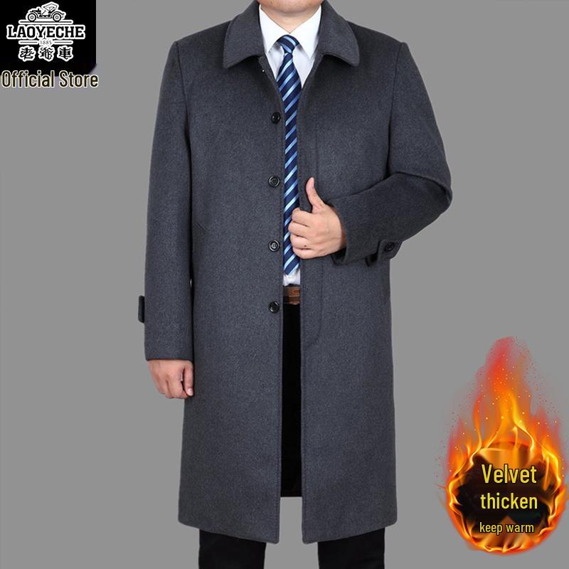 Pánský kabát z kašmírové vlny: Klasický dlouhý trenčkot na podzim/zimu