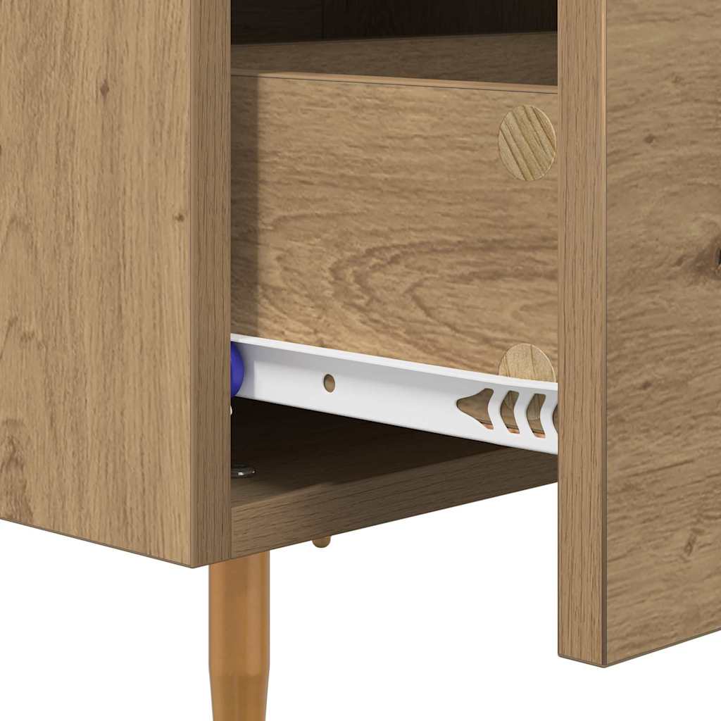 Nightstand Set of 2 Artisan Oak Finish 40 x 35 x 47.5 cm Engineered Wood