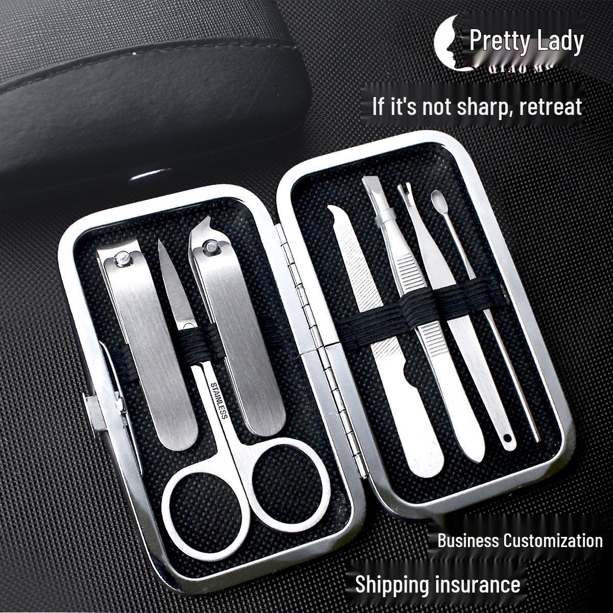 

Compact 7-Piece Manicure Set with Nail Clippers - Stainless Steel Portable Beauty Kit 7-Piece Set