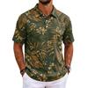 Men's Polo Shirt Short Sleeve Relaxed Fit Casual Top with Hawaiian Style Print and Lightweight Fabric for Daily Wear
