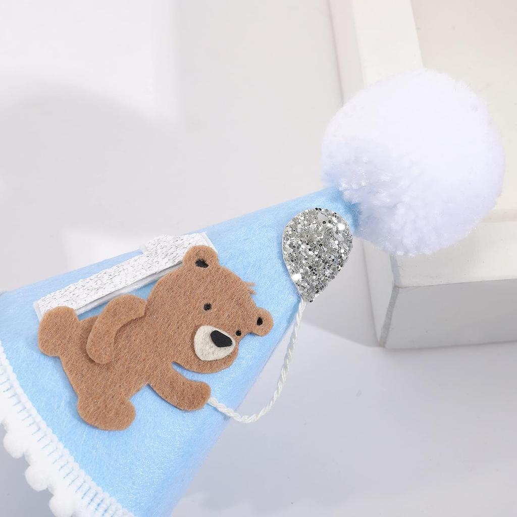Bear Woodland Adventure Teddy Bear 1st Birthday Hat and Crown for Boys - One Happy Camper First Birthday Decoration