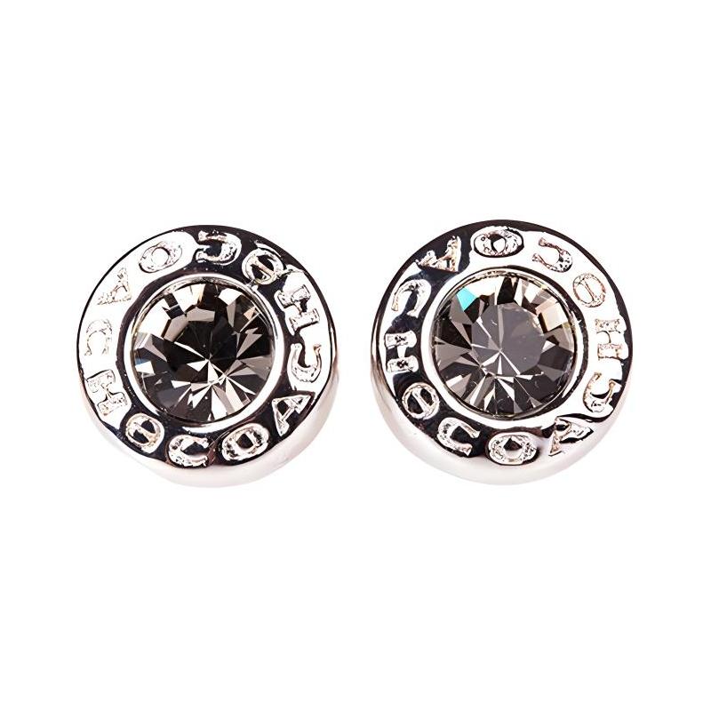 COACH European and American Open Raw Stone Elegant Alloy Stud Earrings Women s Silver серебряный