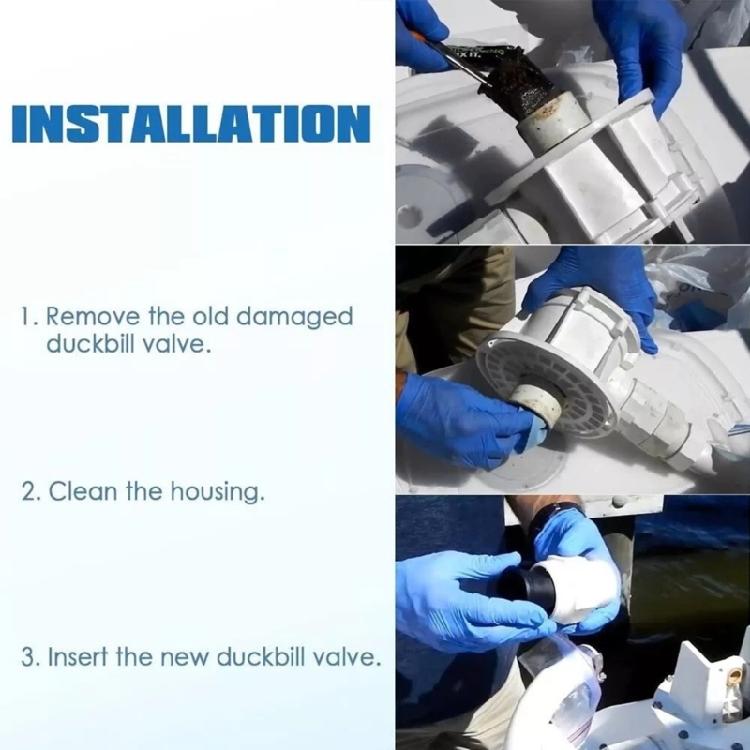 2pcs Replacement Accessories 1-1/2inch Duckbill Valves Kit Easy Installation Duckbill Valves for Sealand S12D S12DAB S24D