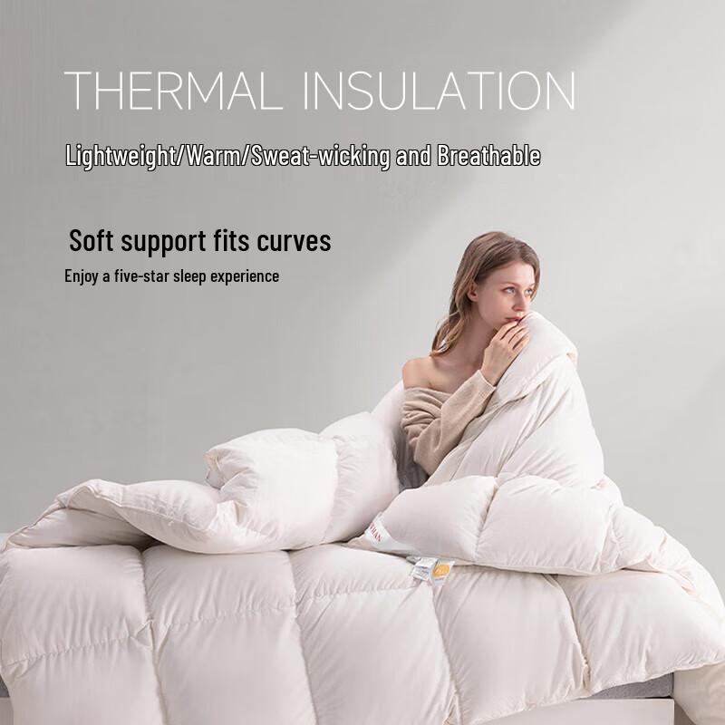 Snowman Russian Imported 95% White Goose Down Comforter