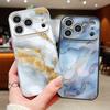 Golden Marble Pattern Case For iPhone 17 Pro Max Magnetic For Magsafe Hybrid Slim Matte Cover For iPhone 16 15 14 13 Pro Max