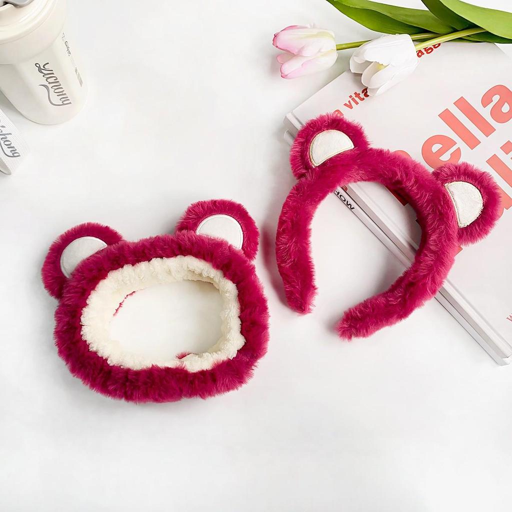 Autumn/Winter Plush Cartoon Heart Headband for Face Washing - Sweet Girly Hair Accessory