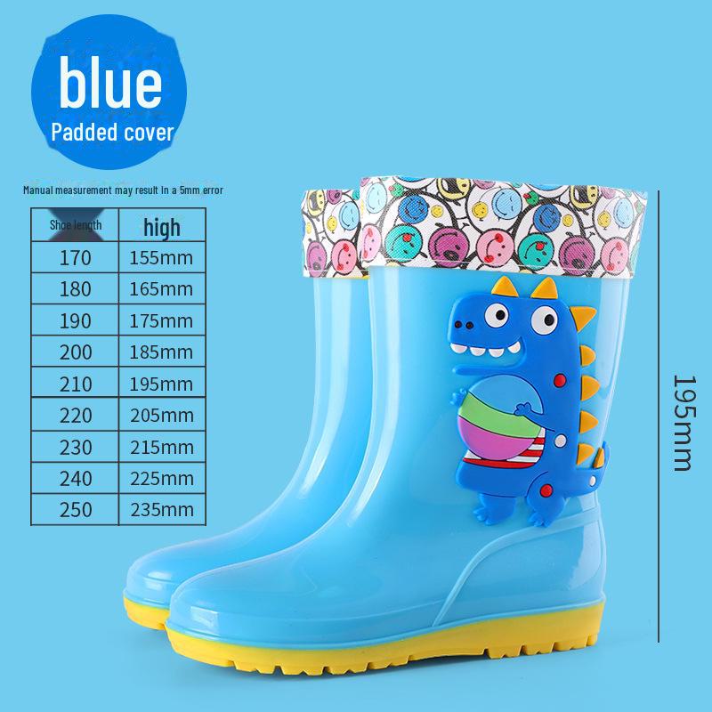 "Dinosaur Kids' Mid-Tube Rain Boots for Boys and Girls"