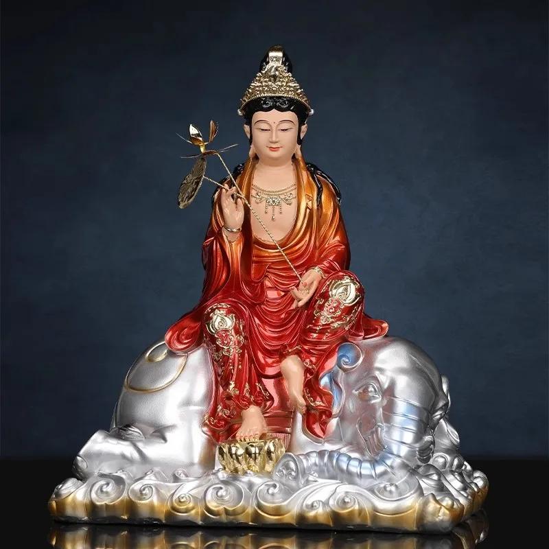 Buddha Statue of Bodhisattva Samantabha, Resin Crafts, Manjushri Bodhisattva Buddha Statue, Home Décor Statues