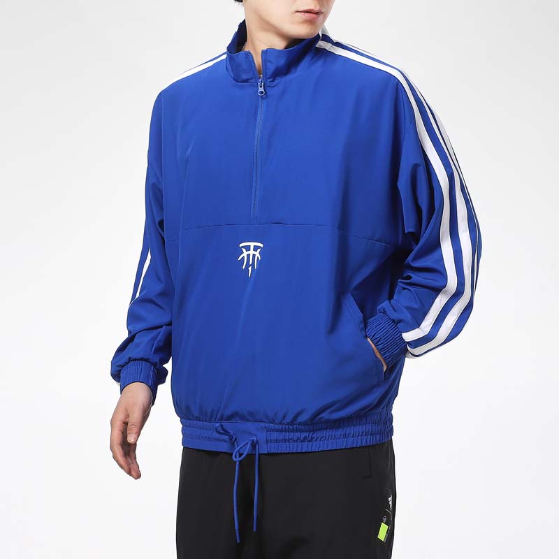 Adidas T-Mac Classic Stripe Logo Half-Zip Pullover Jacket Men Jacket Blue GH6689