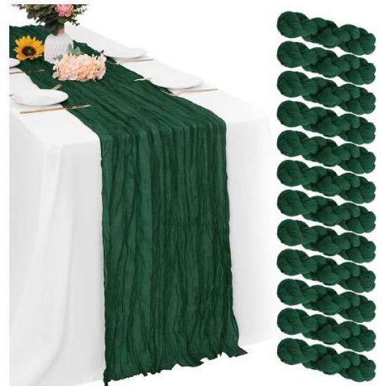 Transluzenter Dünner Knitter-Tischläufer Bankett-Tischdecke Grober Baumwoll-Tischdecke Vintage Tischdekoration