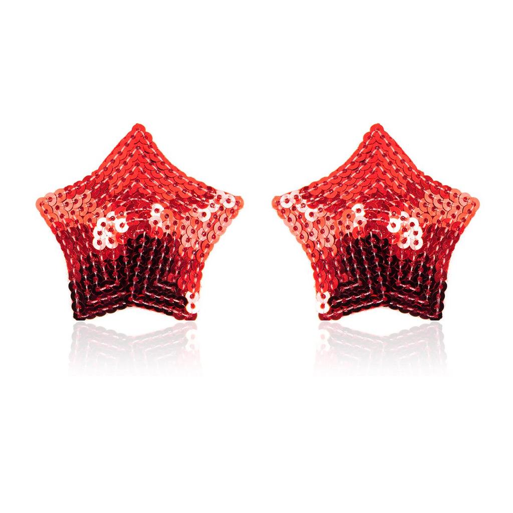 Sequin Nipple Covers Pentagram Pasties - Erotic Flirting Toys for Women
