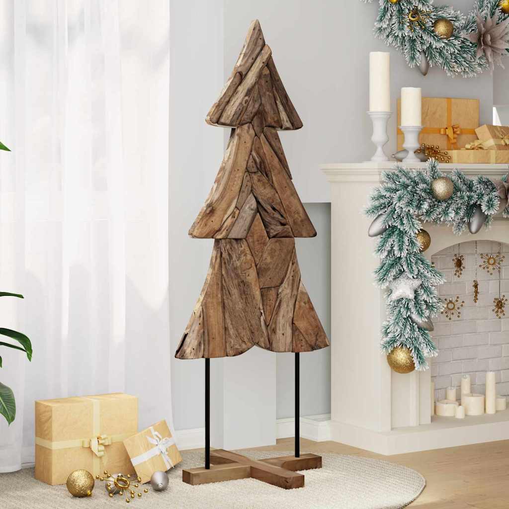 Christmas Tree with Stand Brown 151 cm Solid Teak Wood