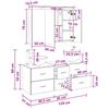 Bathroom Furniture Set 4 Pcs Black Oak Engineered Wood and Glass