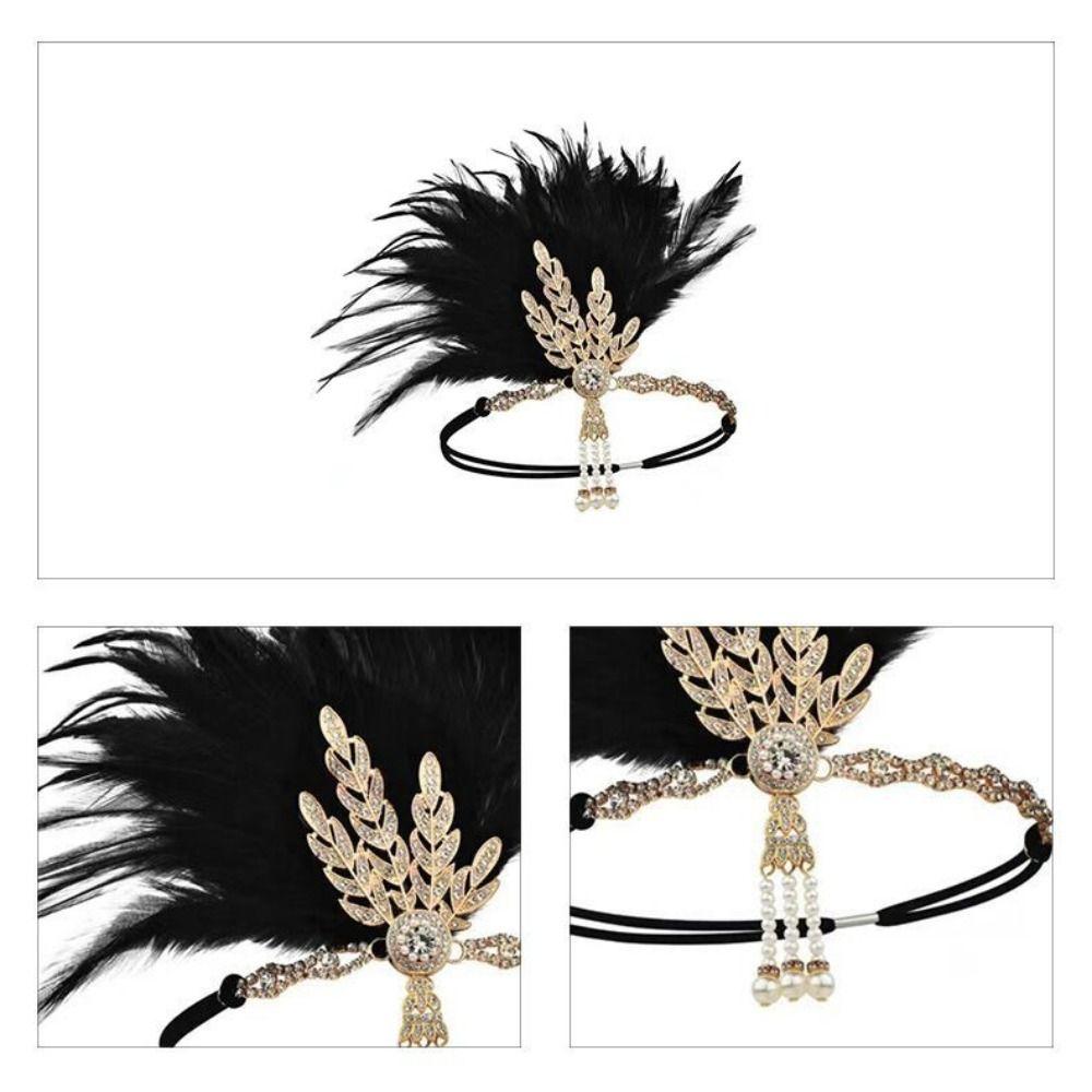1920er Jahre Stil Flapper Kopfschmuck Strass Quaste Kopfschmuck Haaraccessoires Fotoshooting