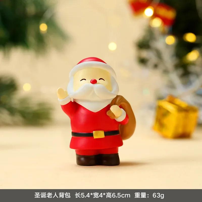 Car Interiors Ornaments Santa Claus Reindeer Cute Christmas Decorations Micro Landscape Desktop Ornaments Blind Box Gift