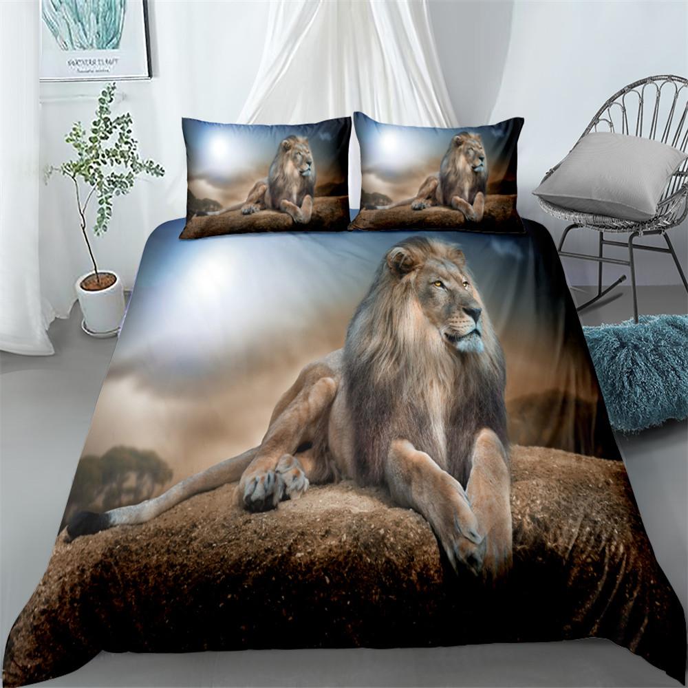 3D Giant Tiger Bedding Set King Queen Twin Single Size Duvet Cover Pillow Cases Bed Linen Set